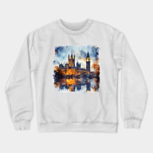 London Landmarks Night Scenery UK Historical Buildings Crewneck Sweatshirt